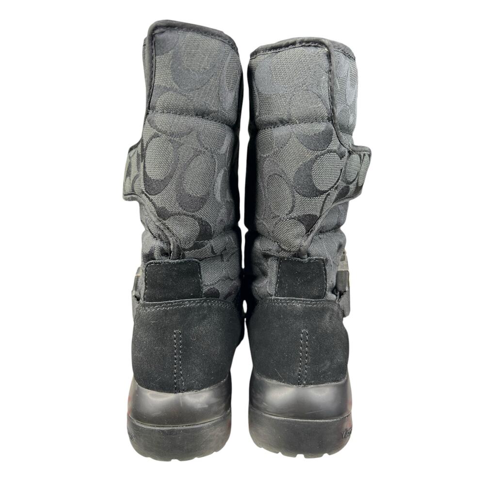 Coach Women’s Sharron Black Monogram Vibram Winter Boot Size US 6.5 - Picture 8 of 12
